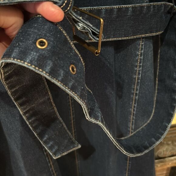 No Brand Plus size Dress 3/4 sleeve stretch denim button down belt pockets 1X - Picture 8 of 17